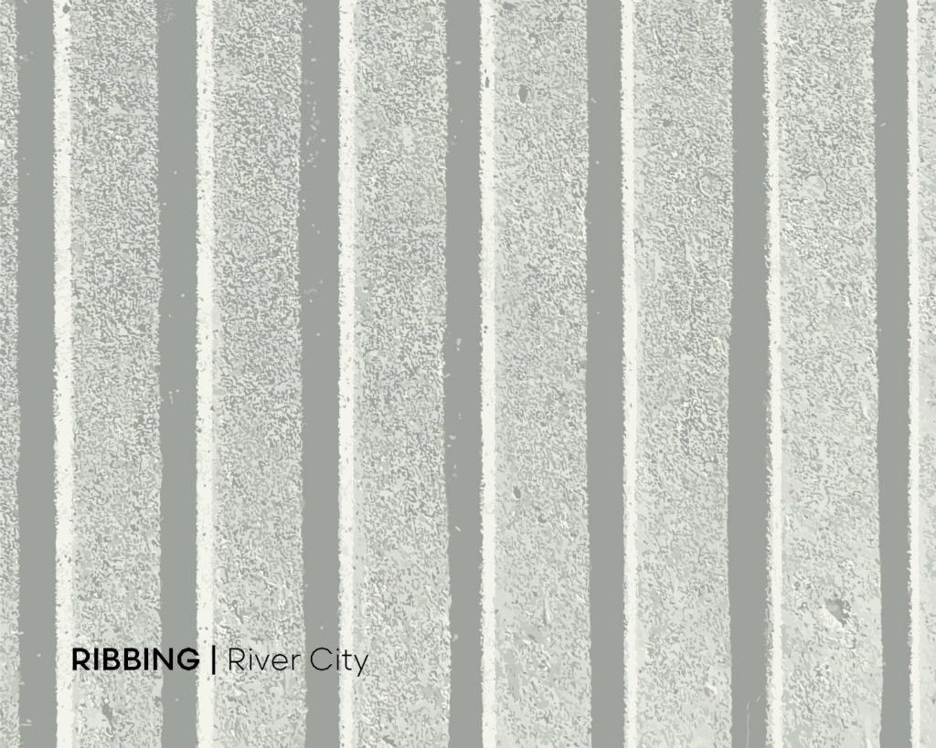 Ribbed concrete material at River City
