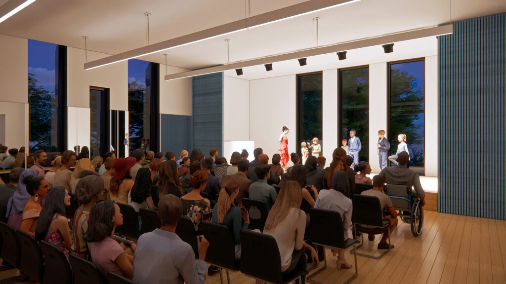 Classroom rendering during performance